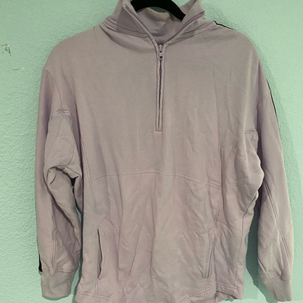PINK half-zip Crewneck in Pastel Purple